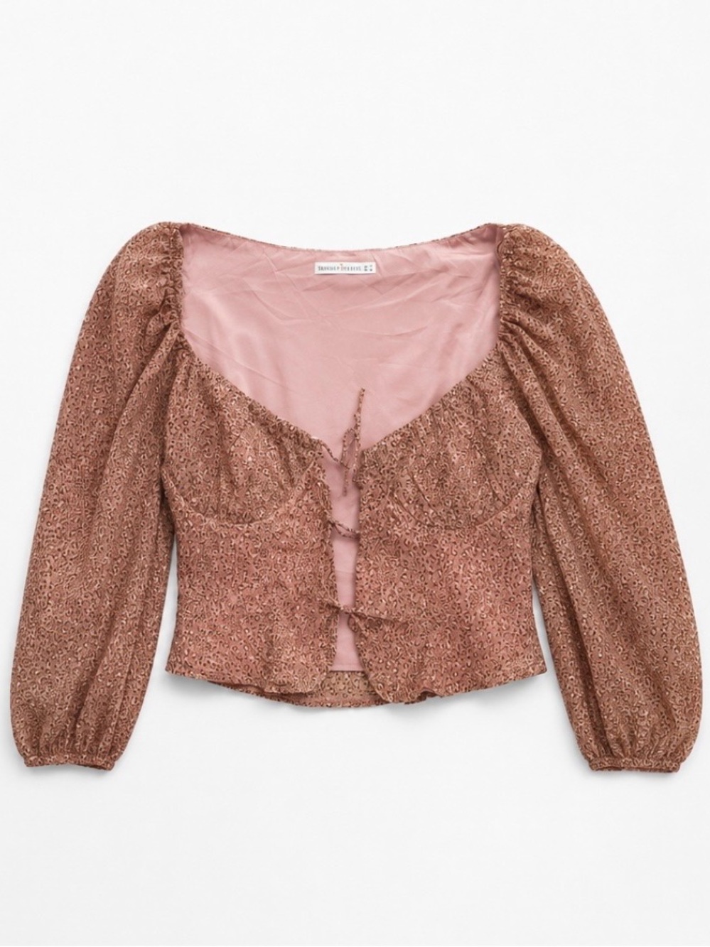 Saints and Secrets Smocked Tie-Front Puff Sleeve Top